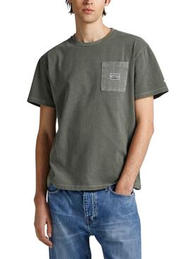 T-Shirt Pepe Jeans Oxford Vert pour Homme
