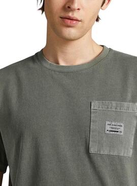 T-Shirt Pepe Jeans Oxford Vert pour Homme
