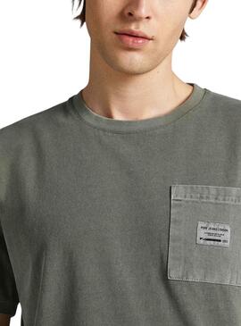 T-Shirt Pepe Jeans Oxford Vert pour Homme
