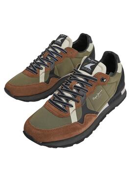 Baskets Pepe Jeans Print Brun pour Homme