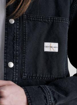 Chemise Calvin Klein Jeans Canvas Noire pour Homme