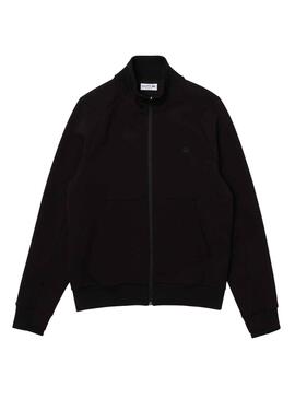 Sweat Lacoste Col haut Noire pour Homme