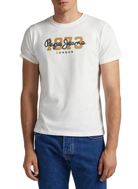 T-Shirt Pepe Jeans Loup Blanc pour Homme