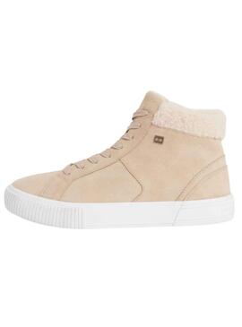 Baskets Tommy Hilfiger Vulc Daim Beige Femme