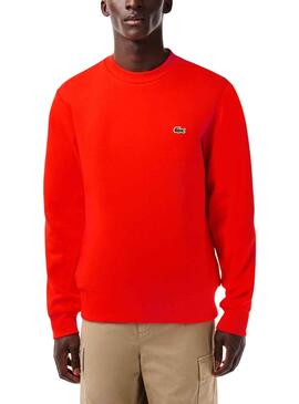 Sweat Lacoste Coton Cepillado Rouge Homme