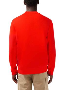 Sweat Lacoste Coton Cepillado Rouge Homme