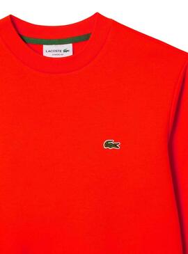 Sweat Lacoste Coton Cepillado Rouge Homme