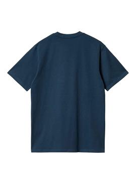 T-Shirt Carhartt Script Bleu Marine pour Homme