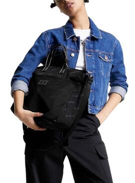 Sac à main Tote Tommy Jeans Skater Logos Noire Femme