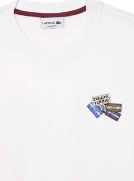 T-Shirt Lacoste Insignias Blanc pour Homme