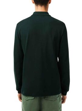 Polo Lacoste Col Bord Cotes Manches Vert Homme