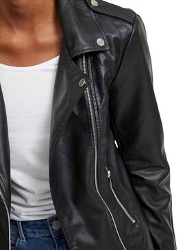 Veste Vila Similicuir Vicaire Noire pour Femme