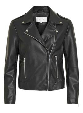 Veste Vila Similicuir Vicaire Noire pour Femme