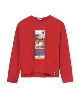 T-Shirt Mayoral Voyage Rouge pour Fille