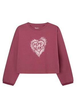 T-Shirt Pepe Jeans Samy Corazón Rose pour Fille