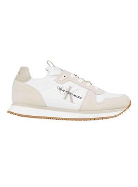 Baskets Calvin Klein Runner Chaussette Blanc Femme