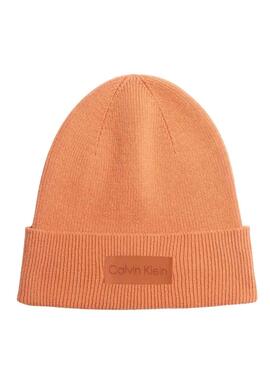 Chapeau Calvin Klein Essential Knit Orange Femme