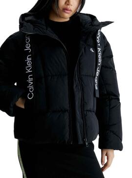 Veste Calvin Klein Plumes Corta Noire Femme