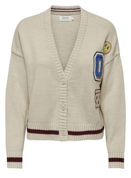 Cardigan Only Cheer Loose Beige pour Femme