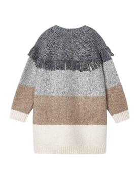Robe Mayoral Tricot Rayures Gris pour Fille