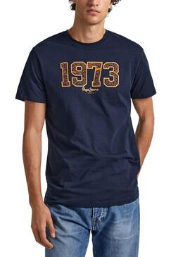 T-Shirt Pepe Jeans Wyatt Bleu Bleu Marine pour Homme