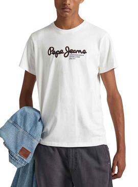 T-Shirt Pepe Jeans Wido Blanc pour Homme