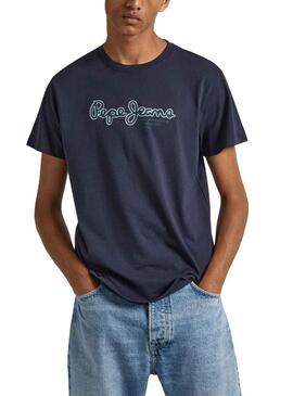 T-Shirt Pepe Jeans Wido Bleu Marine pour Homme