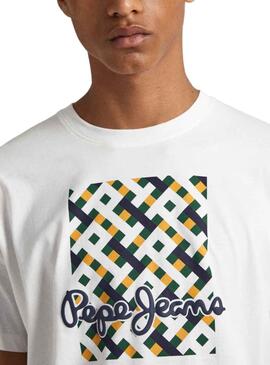 T-Shirt Pepe Jeans Warren Blanc pour Homme