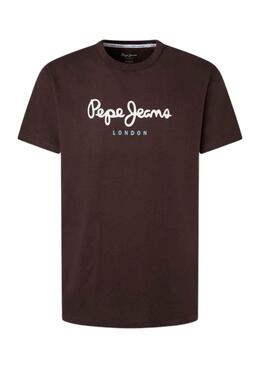 T-Shirt Pepe Jeans Eggo Brun pour Homme