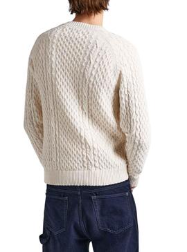 Pull Pepe Jeans Sly Blanc pour Homme