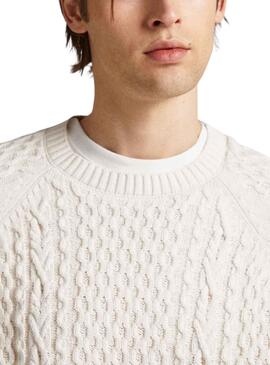Pull Pepe Jeans Sly Blanc pour Homme