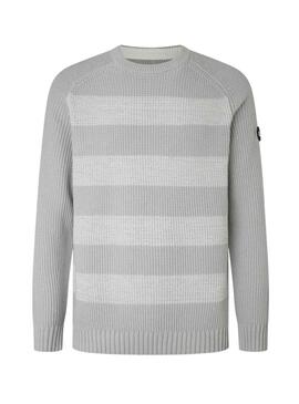 Pull Pepe Jeans Sheldon Gris pour Homme