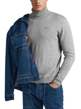 Pull Pepe Jeans Andre Tortue Gris pour Homme