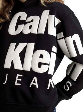 Sweat Calvin Klein Blown Up Noire pour Fille