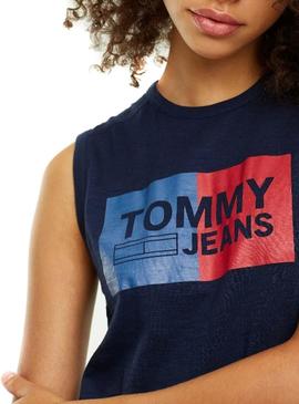 Robe Tommy Jeans Tank Logo Marino Femme