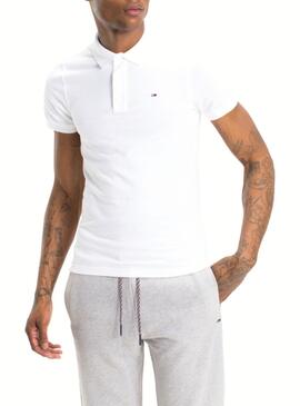 Polo Tommy Jeans Fine Blanc Homme