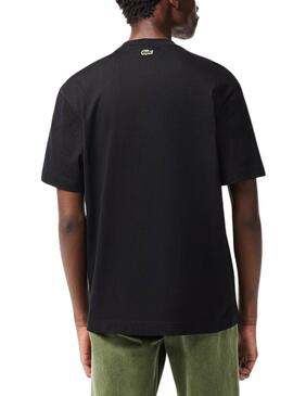 T-Shirt Lacoste Knitted Grueso Noire pour Homme