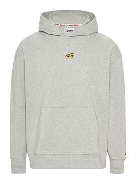 Sweat Tommy Jeans Relaxed Signature Gris Homme