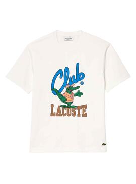 T-Shirt Lacoste Club Relaxed Blanc Homme Femme