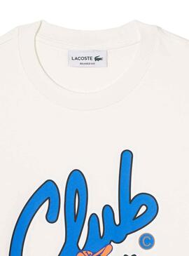 T-Shirt Lacoste Club Relaxed Blanc Homme Femme