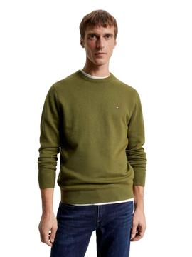 Pull Tommy Hilfiger Pima Cashmere Vert Homme
