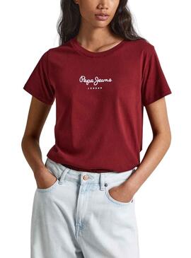 T-Shirt Pepe Jeans Wendys Rouge pour Femme