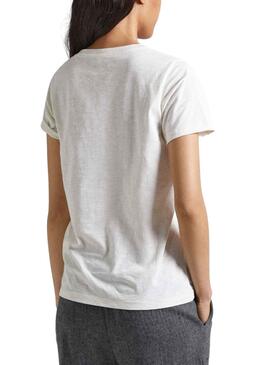 T-Shirt Pepe Jeans Velvet Blanc pour Femme