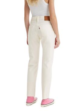 Pantalon Jeans Levis 501 Blanc pour Femme