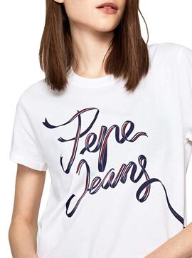 T-Shirt Jeans Pepe Anouck Blanc Femme