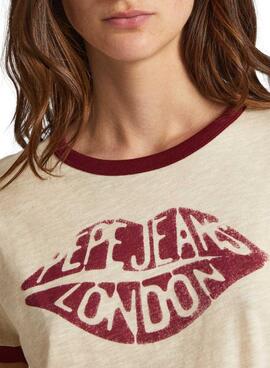 T-Shirt Pepe Jeans Cloudy Beige pour Femme