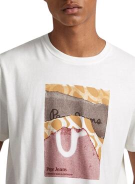 T-Shirt Pepe Jeans Kenelm Blanc pour Homme