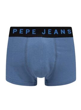 Pack 2 Boxeurs Pepe Jeans Solid Bleu pour Homme