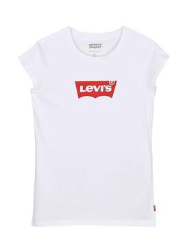 T Shirt Levis Cropped Blanc pour Fille