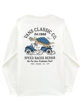 Sweat Vans Turtle Racer Blanc pour Homme